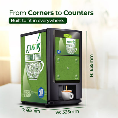 ATLANTIS NEO 4-Lane Tea and Coffee Vending Machines - Dedicated Hot Water