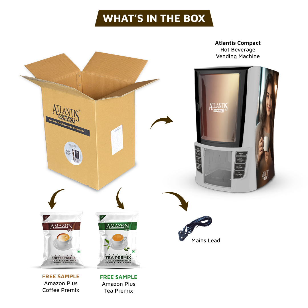 open box compact 2 lane coffee machine