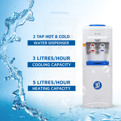 ATLANTIS BLUE Hot & Cold Floor Standing Water Dispenser (No Normal)- 2 Taps