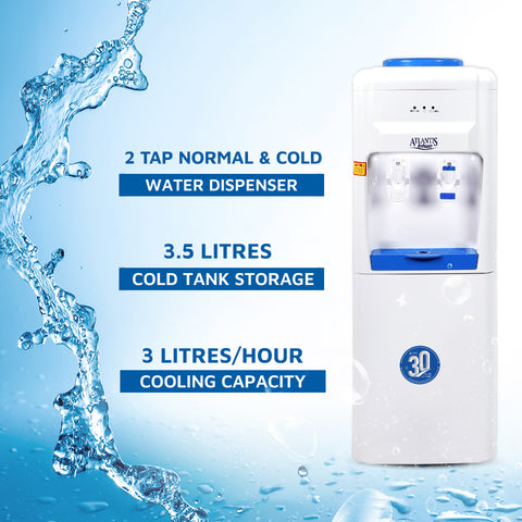 ATLANTIS BLUE Normal & Cold Floor Standing Water Dispenser (NO HOT)- 2 Taps