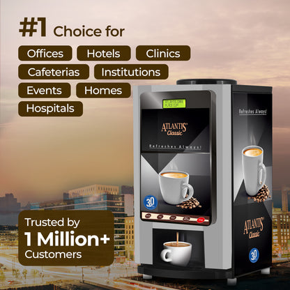 ATLANTIS CLASSIC 2-Lane Tea and Coffee Vending Machine 2 Ltrs hot Tank