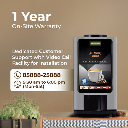 ATLANTIS CLASSIC 2-Lane Tea and Coffee Vending Machine 2 Ltrs hot Tank