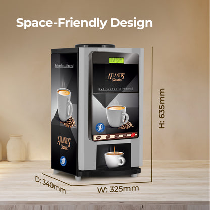 ATLANTIS CLASSIC 2-Lane Tea and Coffee Vending Machine 2 Ltrs hot Tank