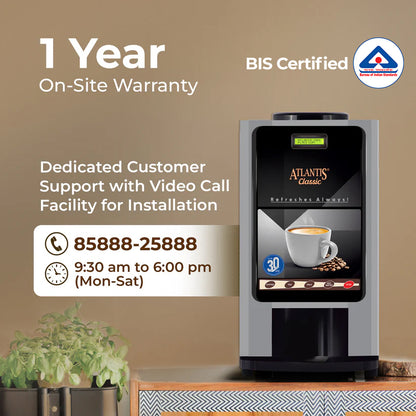 BIS Certified Atlantis Classic Tea Coffee Vending Machine with 1 Year Warranty