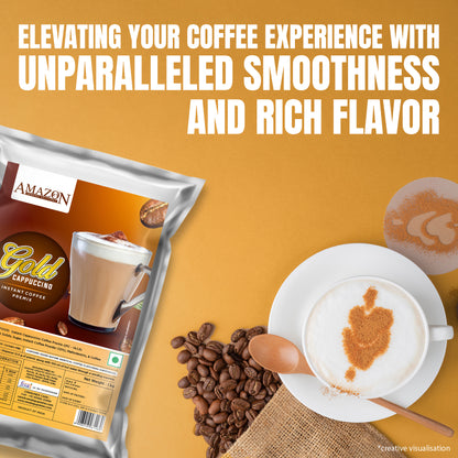 AMAZON Gold Cappuccino Instant 3-in-1 Coffee Premix Rich Flavour