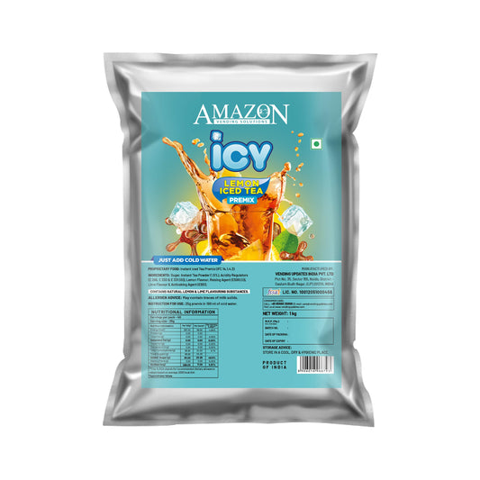 AMAZON Icy Lemon Flavoured Iced Tea Premix | 1kg |  Just Add Cold Water | Uses In Cold Beverage Vending Machine