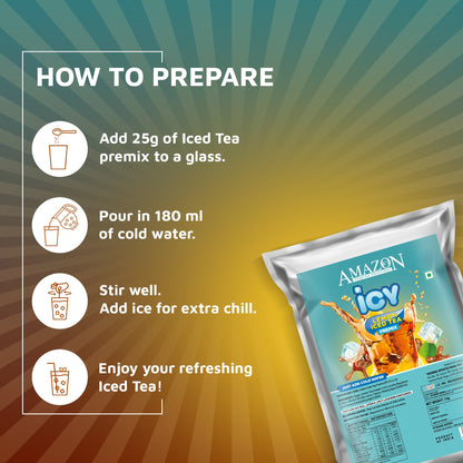 AMAZON Icy Lemon Flavoured Iced Tea Premix | 1kg |  Just Add Cold Water | Uses In Cold Beverage Vending Machine