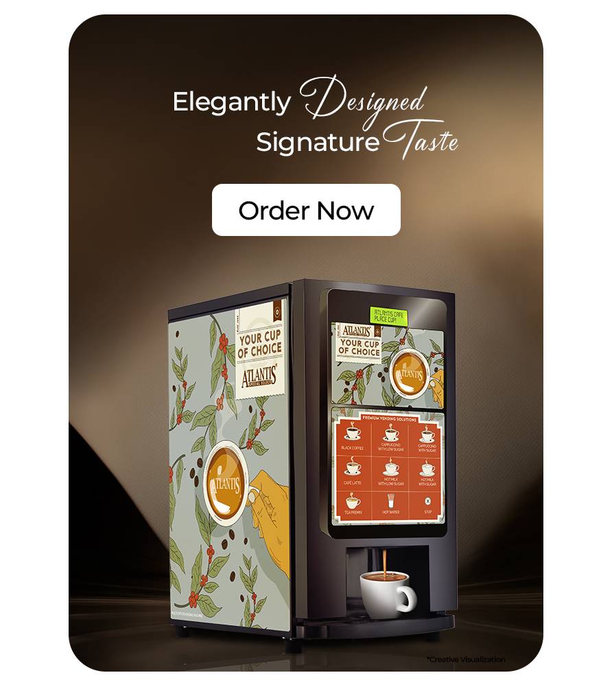 Commercial hot and cold beverage vending machine for workplaces