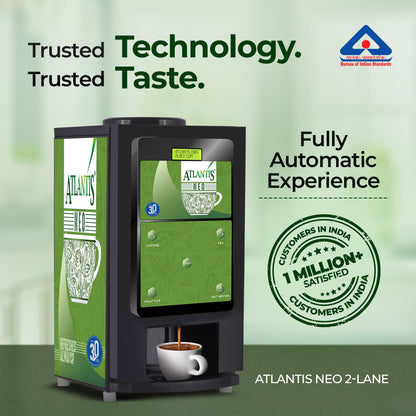 ATLANTIS NEO 2-Lane Tea and Coffee Vending Machine - Dedicated Hot Water