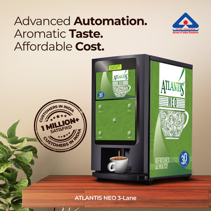 ATLANTIS NEO 3-Lane Tea and Coffee Vending Machine - Dedicated Hot Water