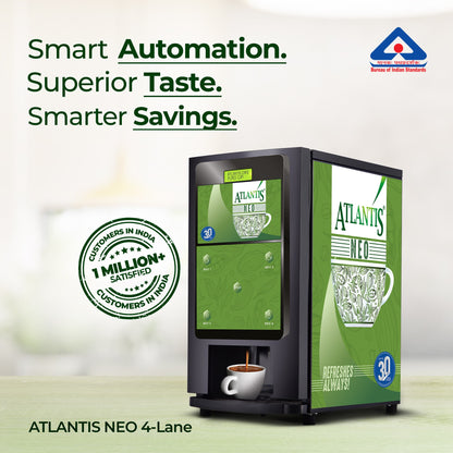 ATLANTIS NEO 4-Lane Tea and Coffee Vending Machines - Dedicated Hot Water