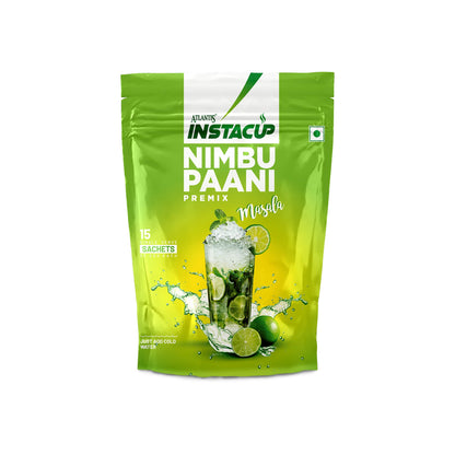 ATLANTIS Instacup Masala Nimbu Paani Premix Single Serve Sachets | Perfect for Travel | Natural Lemon Flavor | FSSAI Registered | Quick Prep | Pack of 15