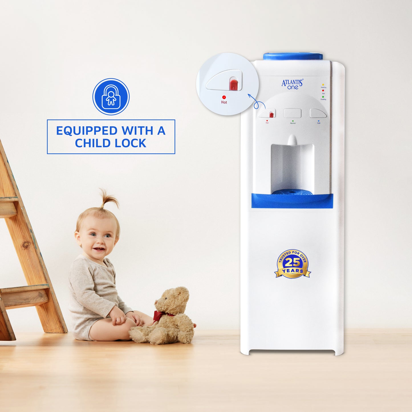 ATLANTIS ONE Floor Standing Water Dispenser Hot, Normal & Cold 3 Ta
