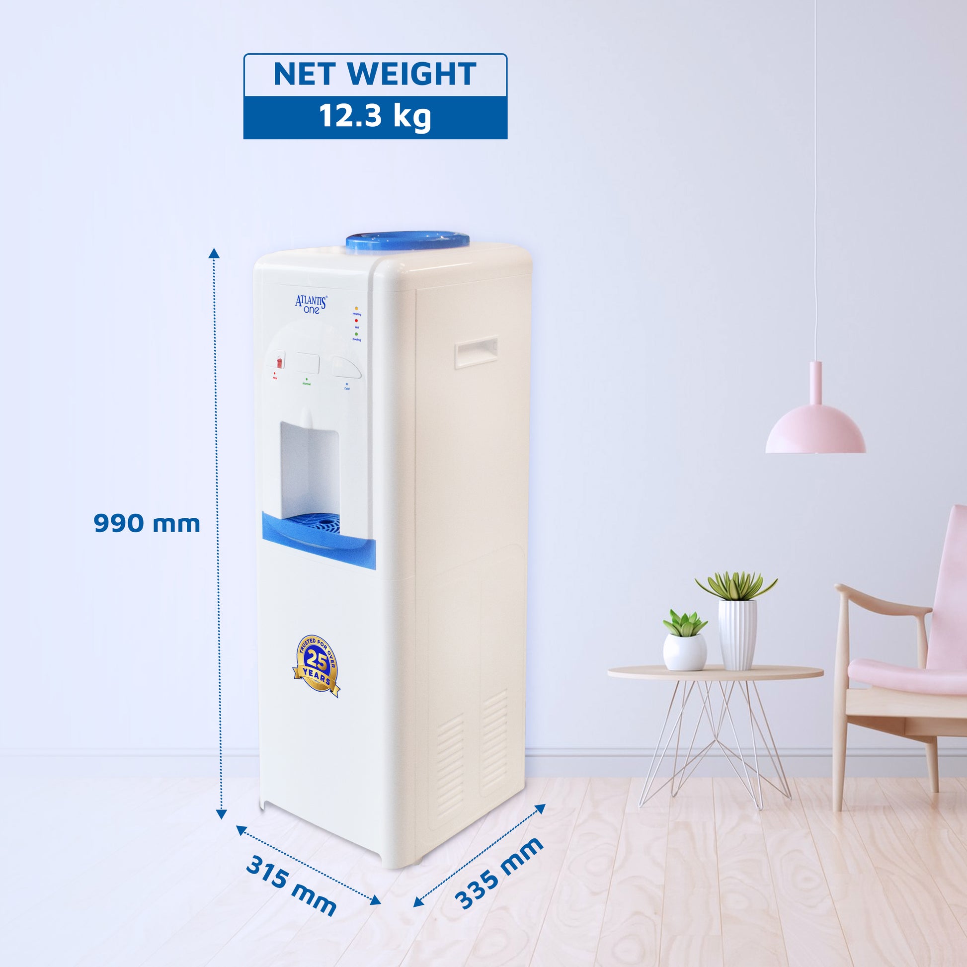 ATLANTIS ONE Floor Standing Water Dispenser | Hot, Normal & Cold- 3 Taps