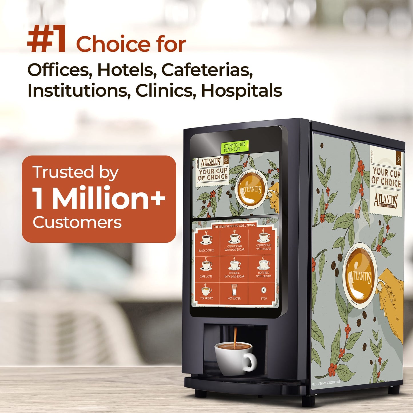 ATLANTIS SPECIAL SELECT Hot Beverage Dispensing Machine With 7 Options Hot Beverage | Dedicated Hot Water