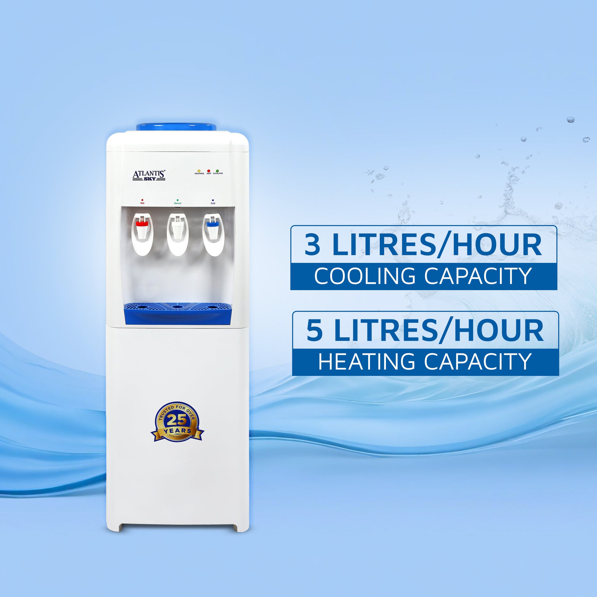 ATLANTIS SKY Water Dispenser Hot, Normal &Cold | Floor Standing