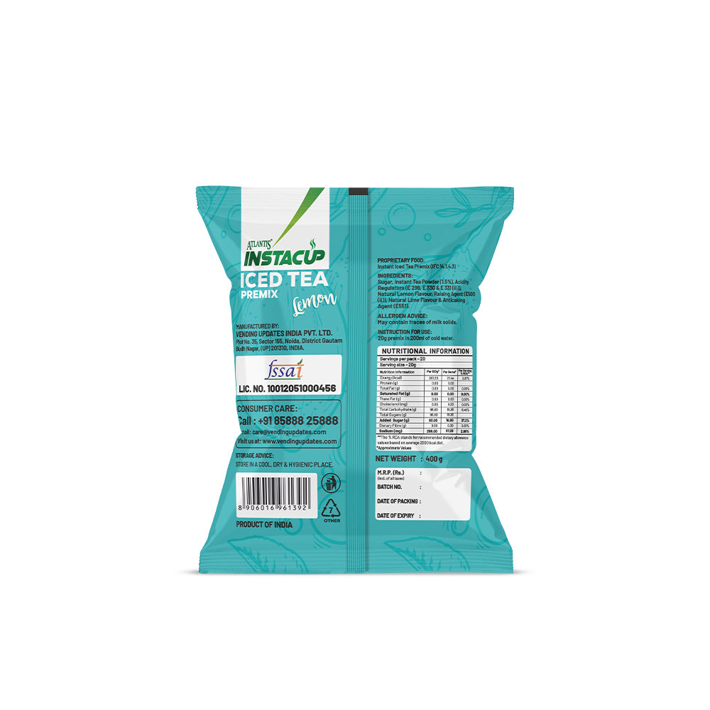 Atlantis Instacup Iced Tea Premix | Lemon Flavour | 400g Pack