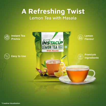 Atlantis Lemon Masala Tea Premix – Tangy & Spicy Blend for Vending Machines | Just Add Hot Water for Instant Refreshment