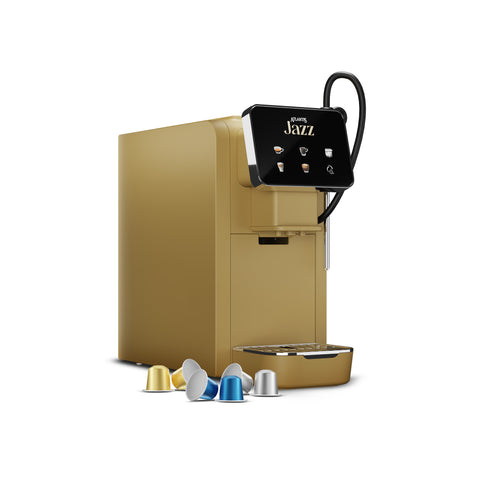 Atlantis Jazz Coffee Capsule Machine | With 18 Assorted Coffee Capsules In 3 Blends | Integrated Milk Dispensing | One-Touch Cappuccino, Latte, Espresso & Americano | Nespresso® Original Line Compatible