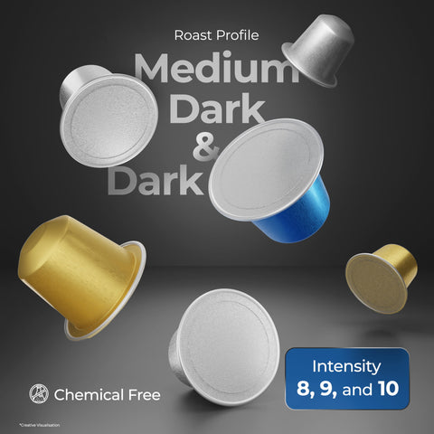 Atlantis Coffee Capsules Assorted Pack | 18 capsules | 3 Blends | Intensity 8 | Intensity 9 | Intensity 10 | Nespresso® Original Line Compatible | Profile Roasted Coffee