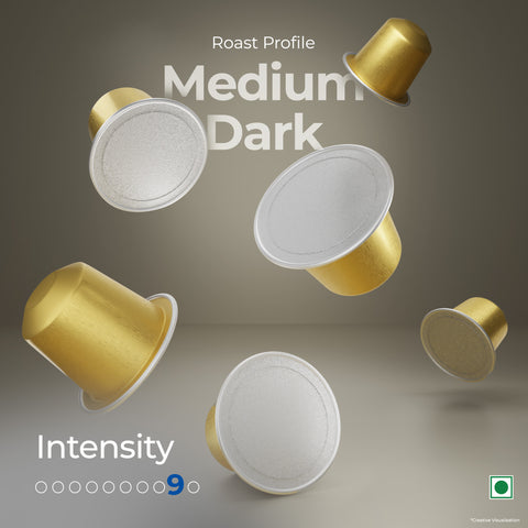 Atlantis Golden Hour Coffee Capsules | Nespresso® Compatible | Profile Roasted | No Artificial Flavours | Medium Dark Roast | Intensity 9 | Cafe-Style Precision | Pack of 6