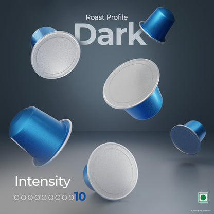 Atlantis Midnight Brew Coffee Capsules | Nespresso® Compatible | Dark Roast | Intensity 10 | Profile Roasted | No Artificial Flavours | Cafe-Style Precision | Pack of 6