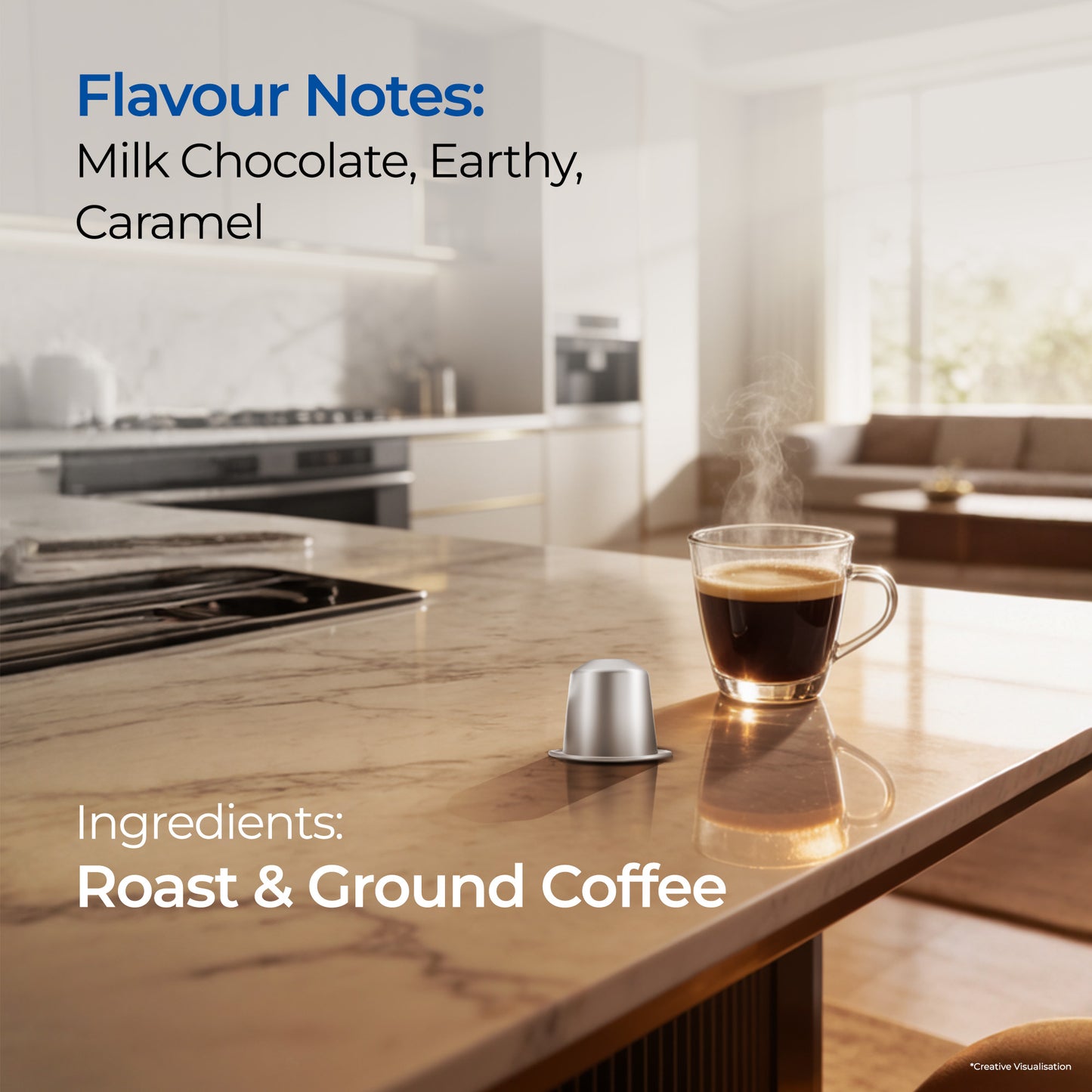 Atlantis Daylight Brew Coffee Capsules | Nespresso® Compatible | Profile Roasted | No Artificial Flavours | Medium Dark Roast | Intensity 8 | Cafe-Style Precision | Pack of 6