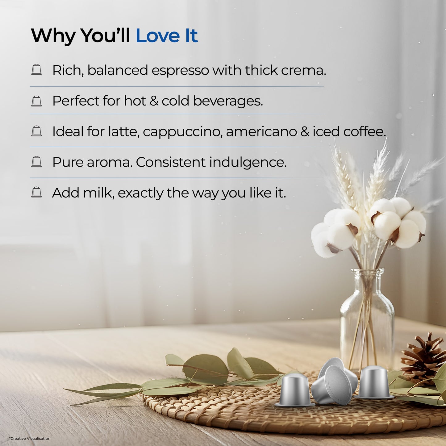 Atlantis Daylight Brew Coffee Capsules | Nespresso® Compatible | Profile Roasted | No Artificial Flavours | Medium Dark Roast | Intensity 8 | Cafe-Style Precision | Pack of 6