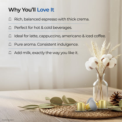 Atlantis Golden Hour Coffee Capsules | Nespresso® Compatible | Profile Roasted | No Artificial Flavours | Medium Dark Roast | Intensity 9 | Cafe-Style Precision | Pack of 6